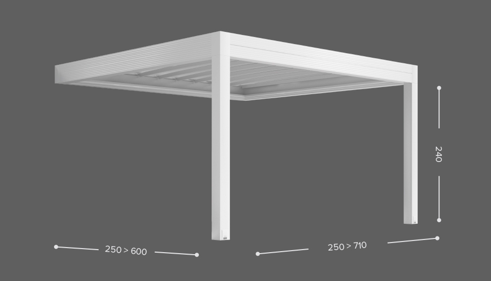 ZENIT - Stenska izvedba ( bočno zlaganje ostrešja ) - 2 stebra