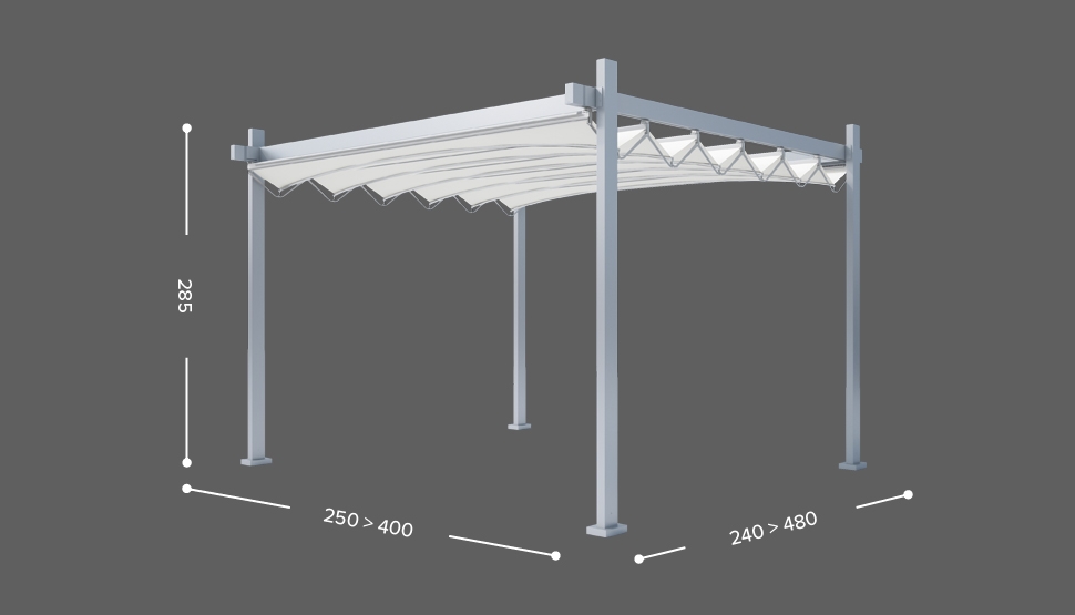 FLY ISOLA - samostoječa izvedba - 4 stebri